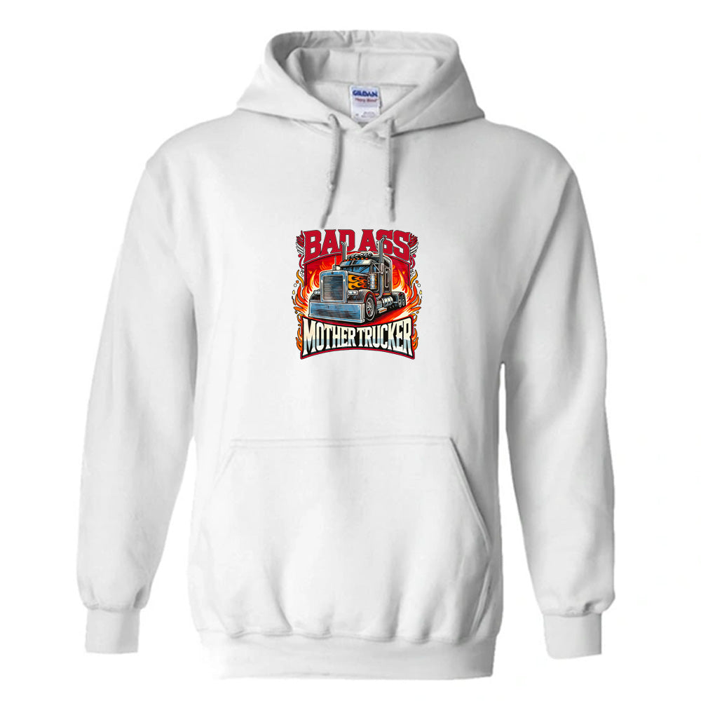 Unisex PRO RTX RX350 - Ultimate Comfort Pro Hoodie with Brushed Fleece with "Bad Ass Trucker" Graphic (Various Sizes)