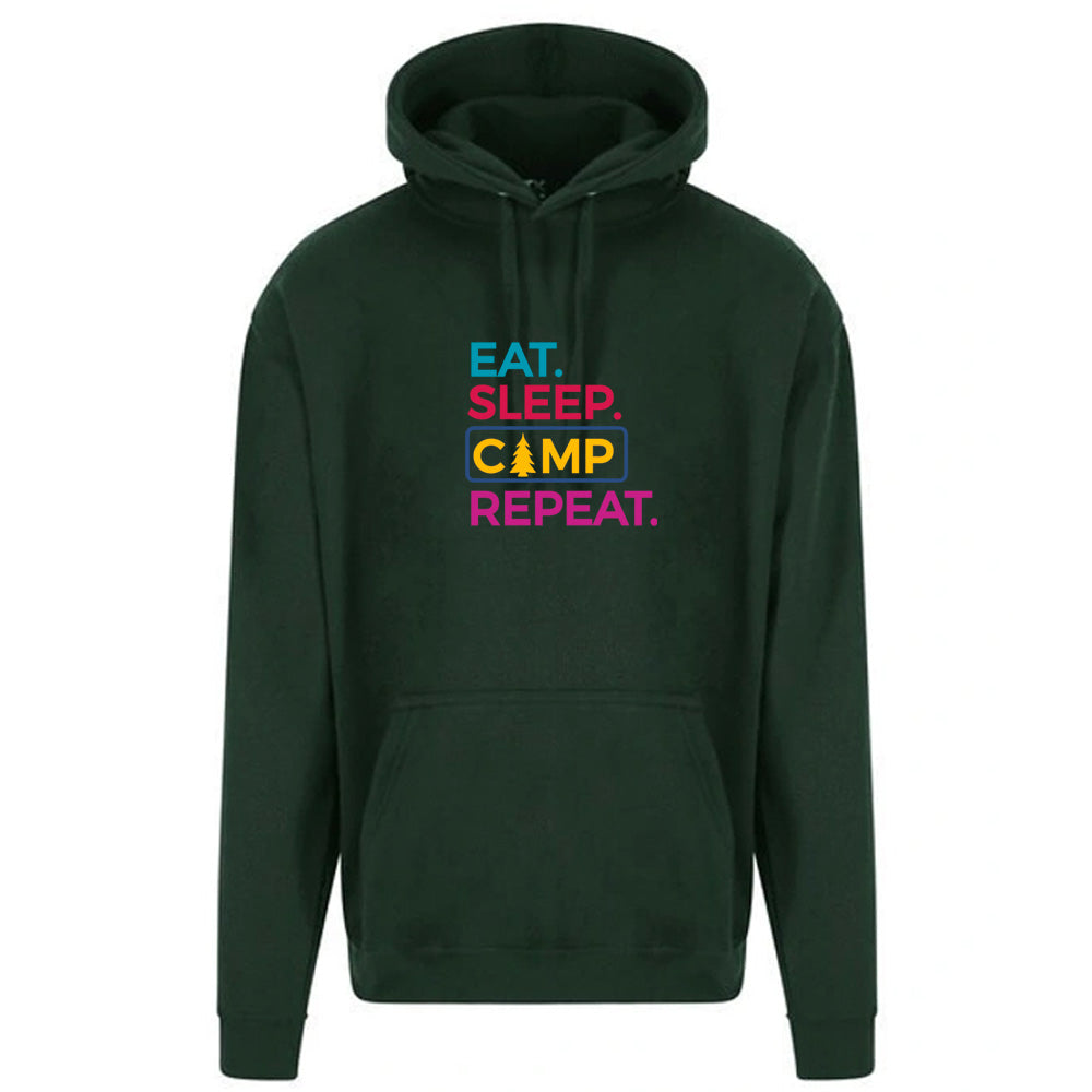 Unisex PRO RTX RX350 - Ultimate Comfort Pro Hoodie with Brushed Fleece with "Eat Sleep Camp Repeat" Graphic (Various Sizes)