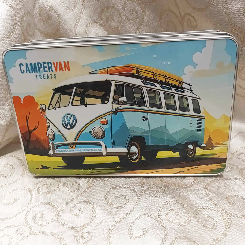 Blue VW Camper Van Treats Tin - Ideal Gift For A camper lover - Reduced until 30.11.25