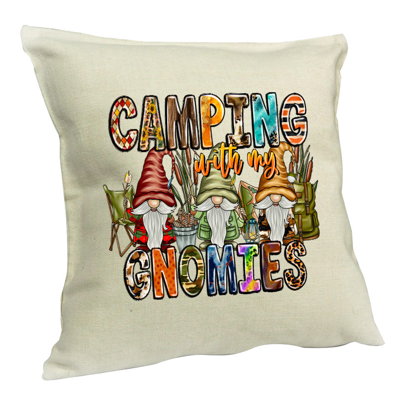 New Design "Camping With My Gnomies" Cushion & Cover