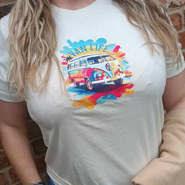 T-Shirt: Unisex "Van Life Splash Graphic" T shirt (Various sizes & colours available)