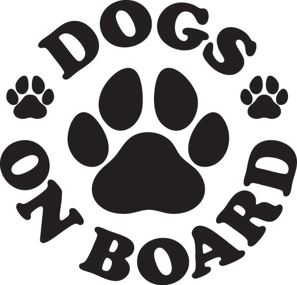 Dog (s) On Board Vehicle Sticker 120mm Height x1off (2 Options)