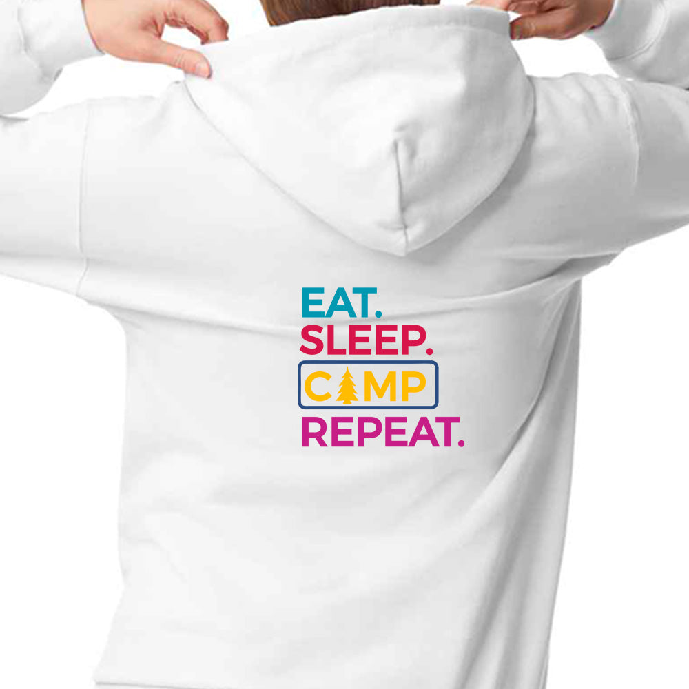 Unisex PRO RTX RX350 - Ultimate Comfort Pro Hoodie with Brushed Fleece with "Eat Sleep Camp Repeat" Graphic (Various Sizes)
