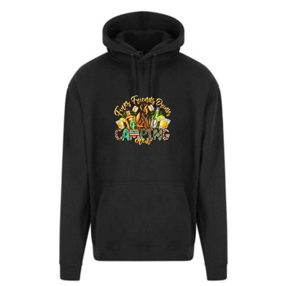 Unisex PRO RTX RX350 - Ultimate Comfort Pro Hoodie with Brushed Fleece with "Fire Friends Drinks crew" Graphic (Various Sizes)