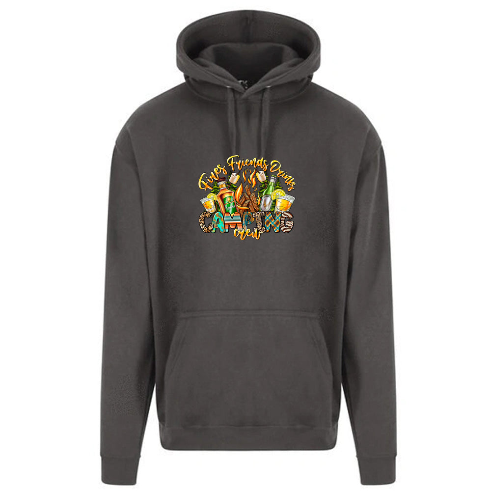 Unisex PRO RTX RX350 - Ultimate Comfort Pro Hoodie with Brushed Fleece with "Fire Friends Drinks crew" Graphic (Various Sizes)