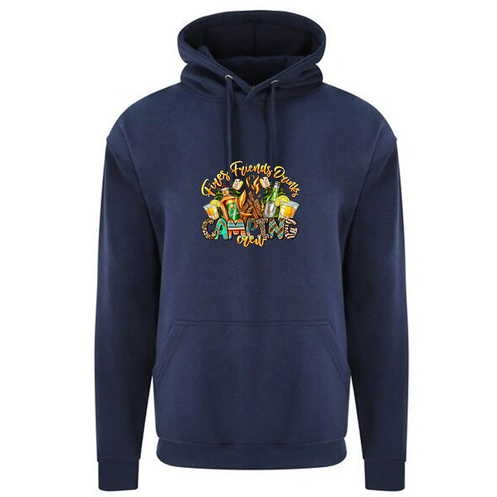 Unisex PRO RTX RX350 - Ultimate Comfort Pro Hoodie with Brushed Fleece with "Fire Friends Drinks crew" Graphic (Various Sizes)