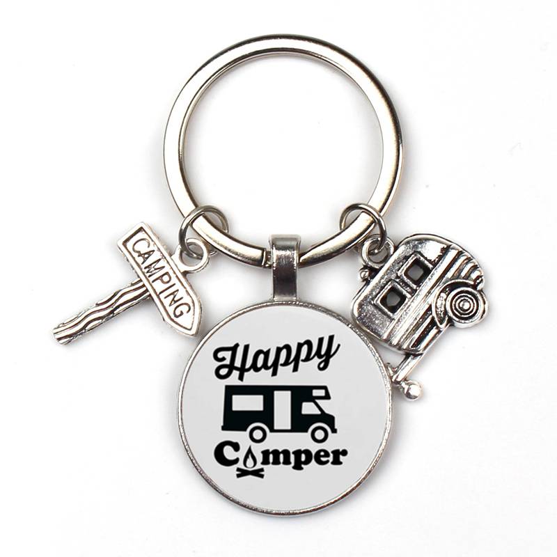Stainless Steel Camping Keychain for Happy Campers