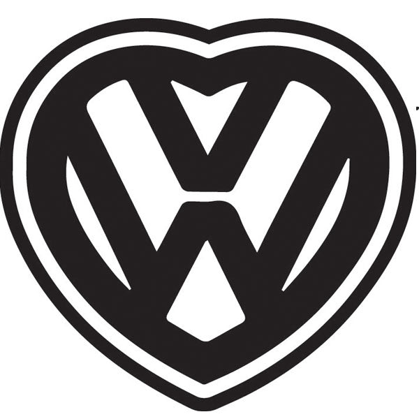 Vw Heart Logo Vehicle Graphic 400mm /15" diam ideal for bonnet, rear or side panels