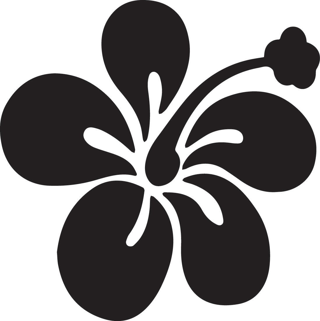 Hibiscus Single Flower Design Sticker ( 2 sizes and 2 styles available)