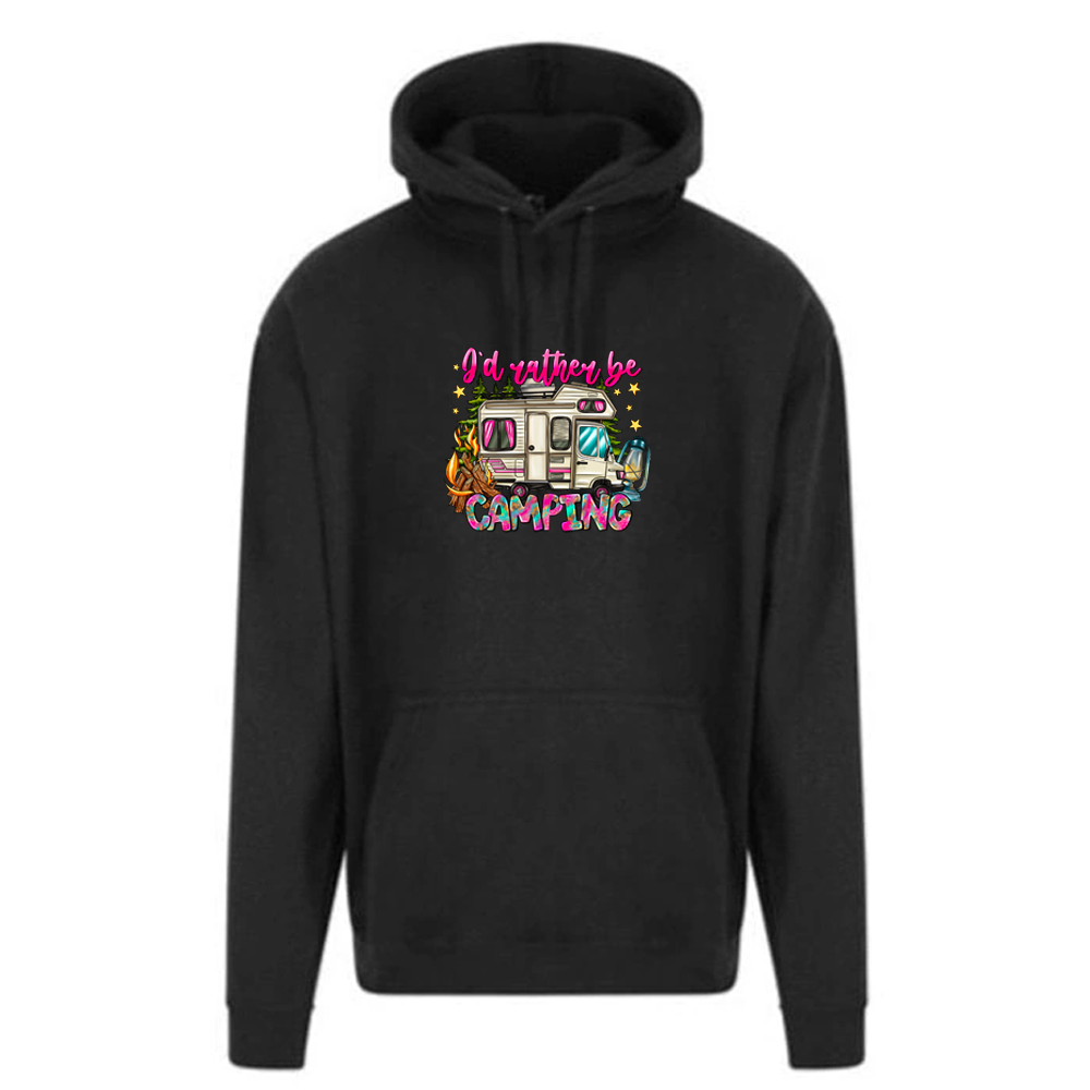 Unisex PRO RTX RX350 - Ultimate Comfort Pro Hoodie with Brushed Fleece with "Id Rather Be camping" Graphic (Various Sizes)