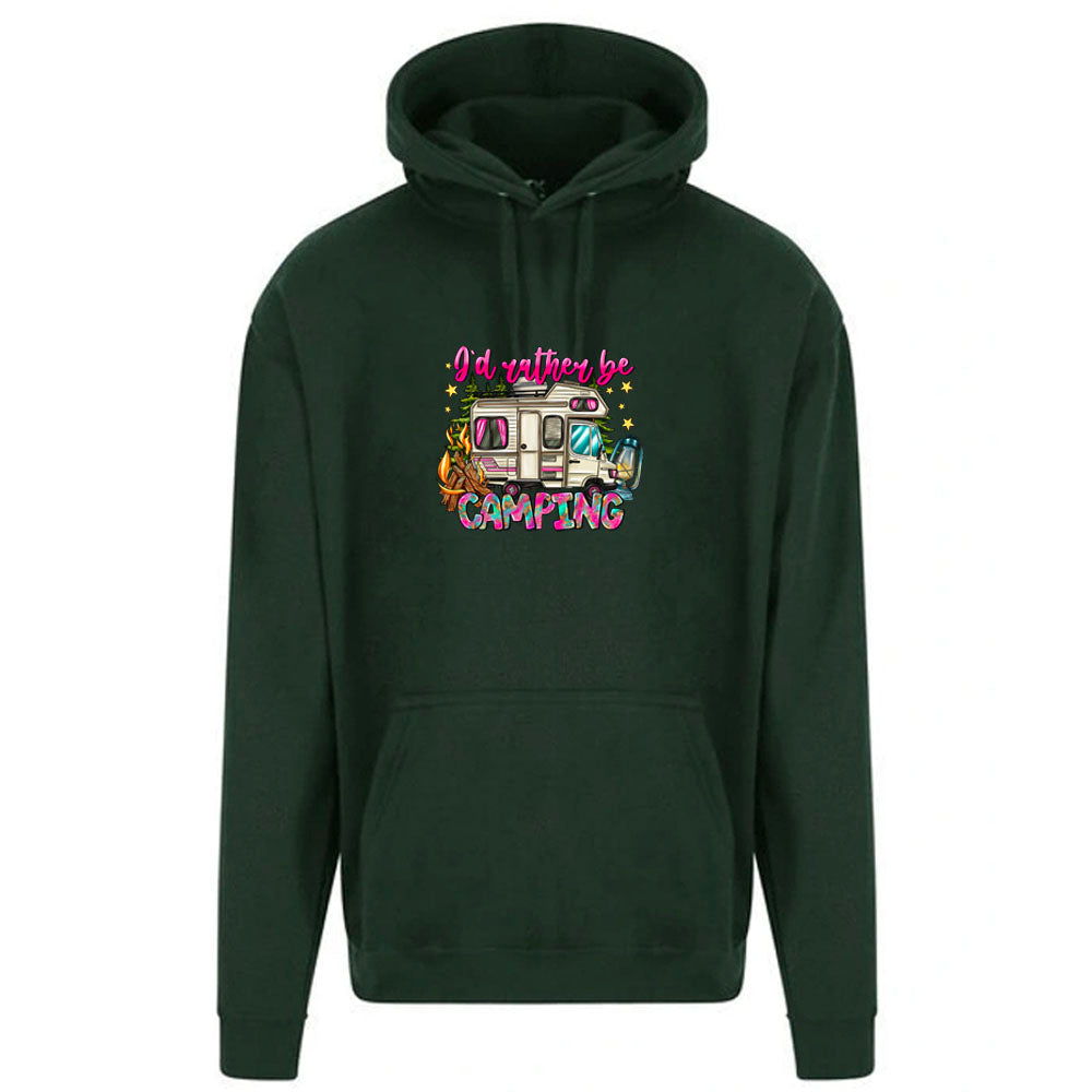 Unisex PRO RTX RX350 - Ultimate Comfort Pro Hoodie with Brushed Fleece with "Id Rather Be camping" Graphic (Various Sizes)