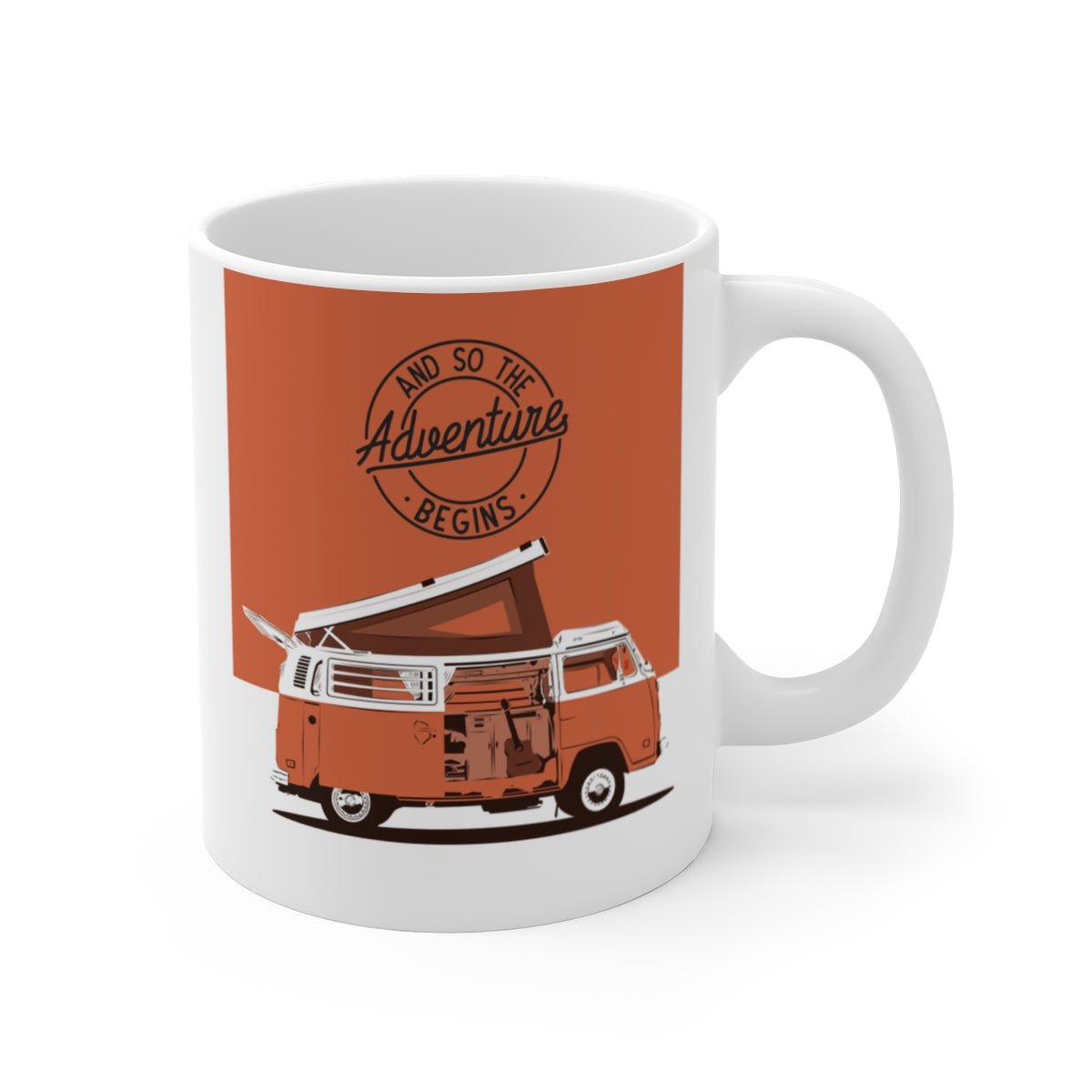 Ceramic Mug 11oz with "Let the Adventure Begin