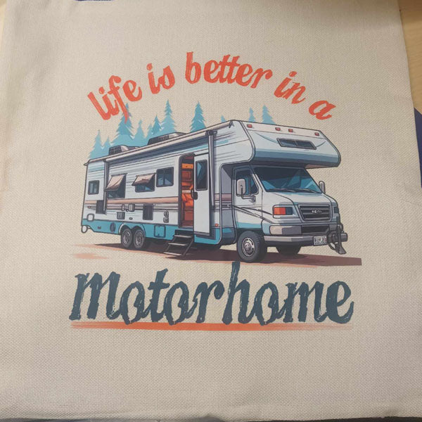 Natural Tote Bag "Life is better in a motorhome"