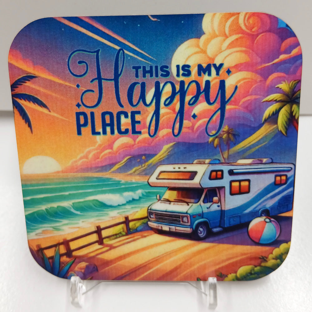 Camper Van Coaster - This Is My Happy Place x1 off