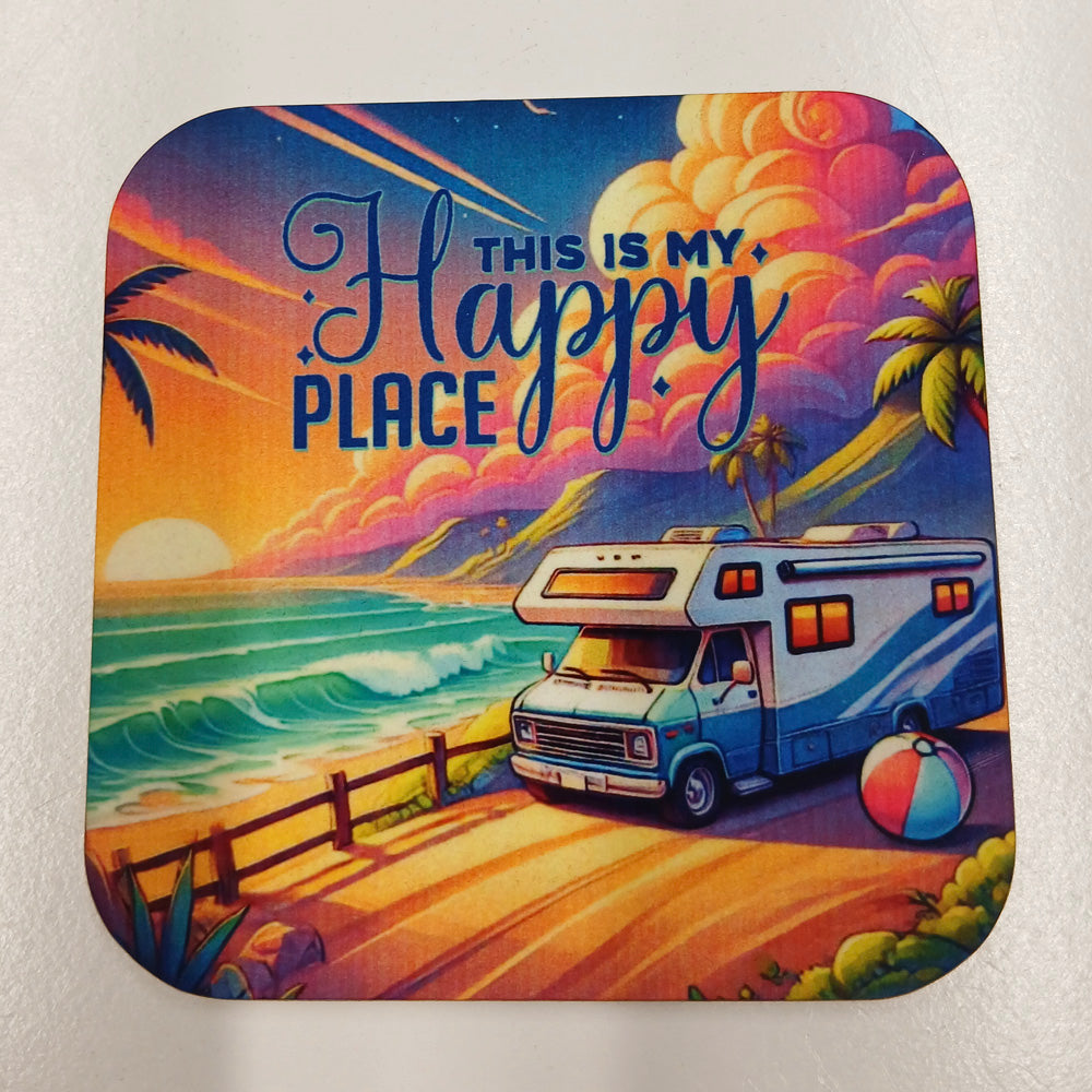 Camper Van Coaster - This Is My Happy Place x1 off