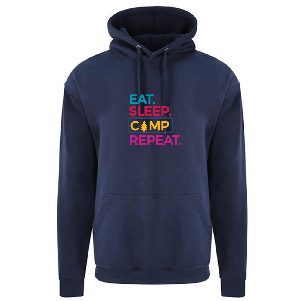 Unisex PRO RTX RX350 - Ultimate Comfort Pro Hoodie with Brushed Fleece with "Eat Sleep Camp Repeat" Graphic (Various Sizes)