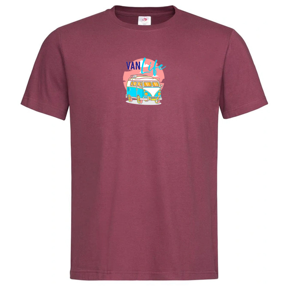 Premium Unisex Crew Neck Soft Cotton T-Shirt "Vanlife Neon" (Various colours & Sizes)