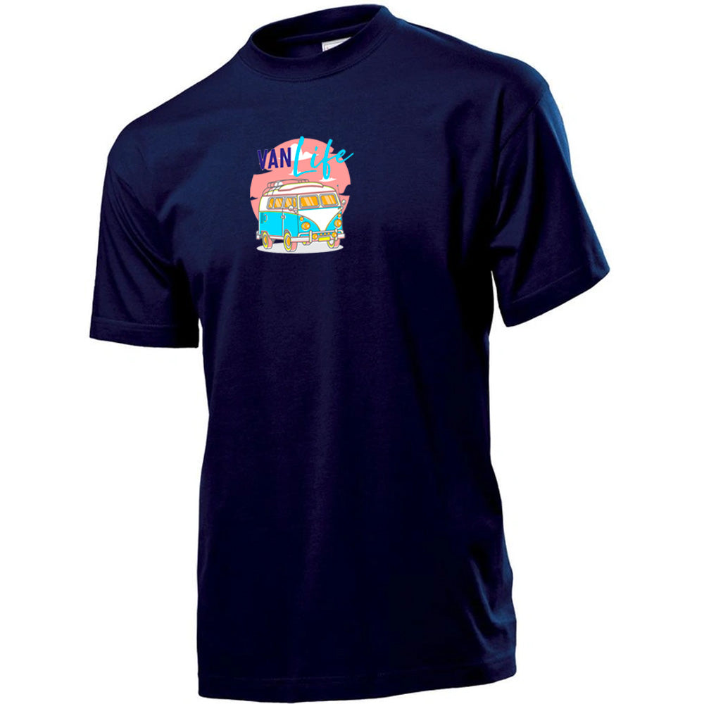 Premium Unisex Crew Neck Soft Cotton T-Shirt "Vanlife Neon" (Various colours & Sizes)