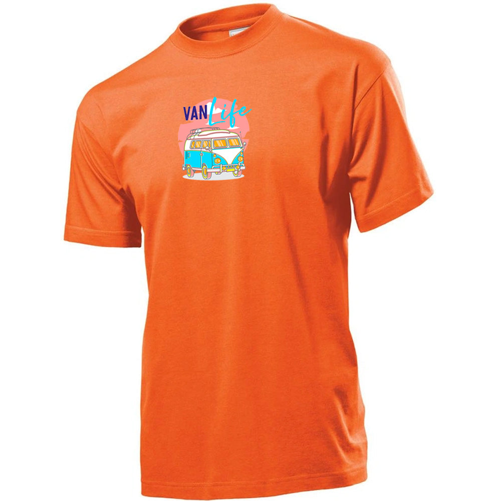 Premium Unisex Crew Neck Soft Cotton T-Shirt "Vanlife Neon" (Various colours & Sizes)