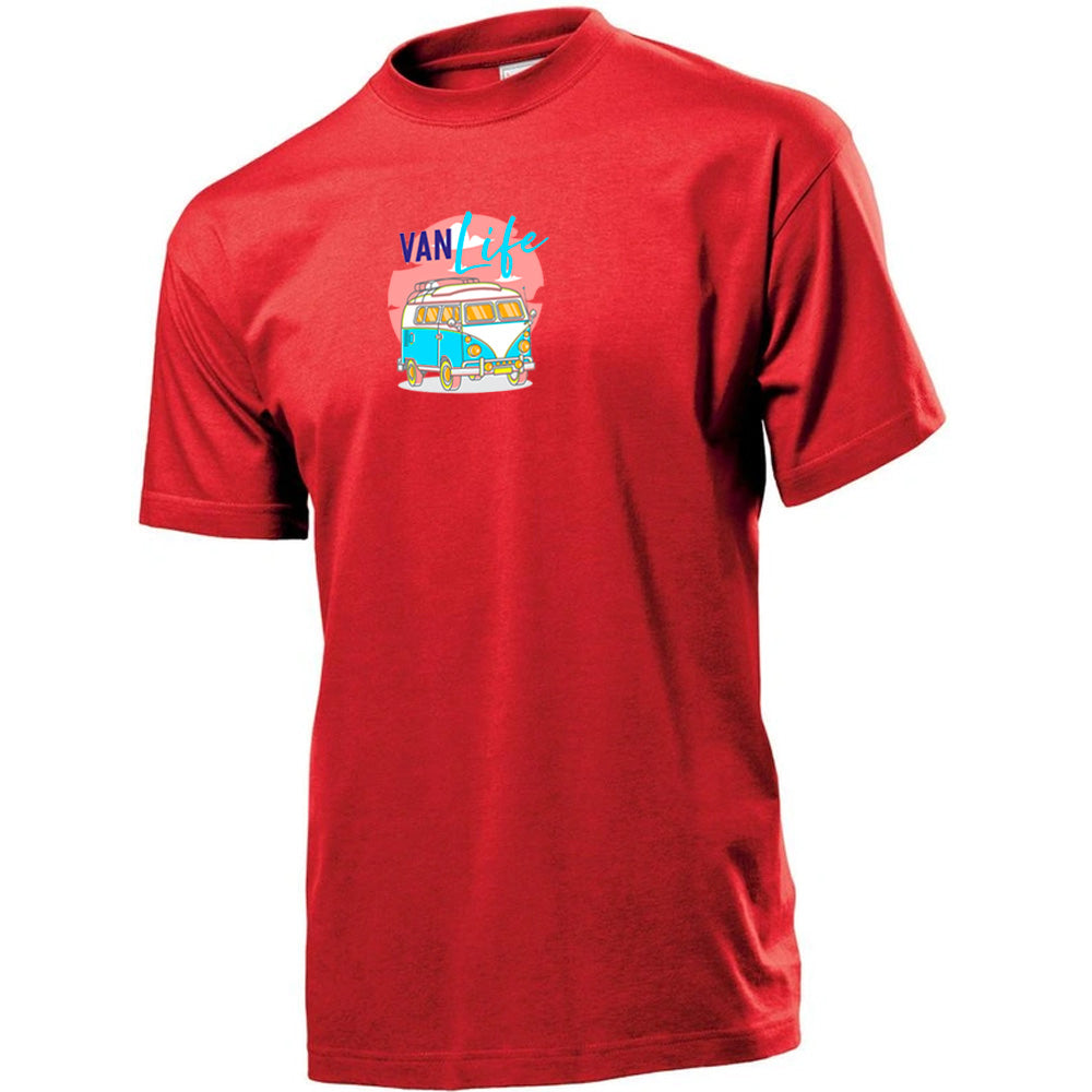 Premium Unisex Crew Neck Soft Cotton T-Shirt "Vanlife Neon" (Various colours & Sizes)