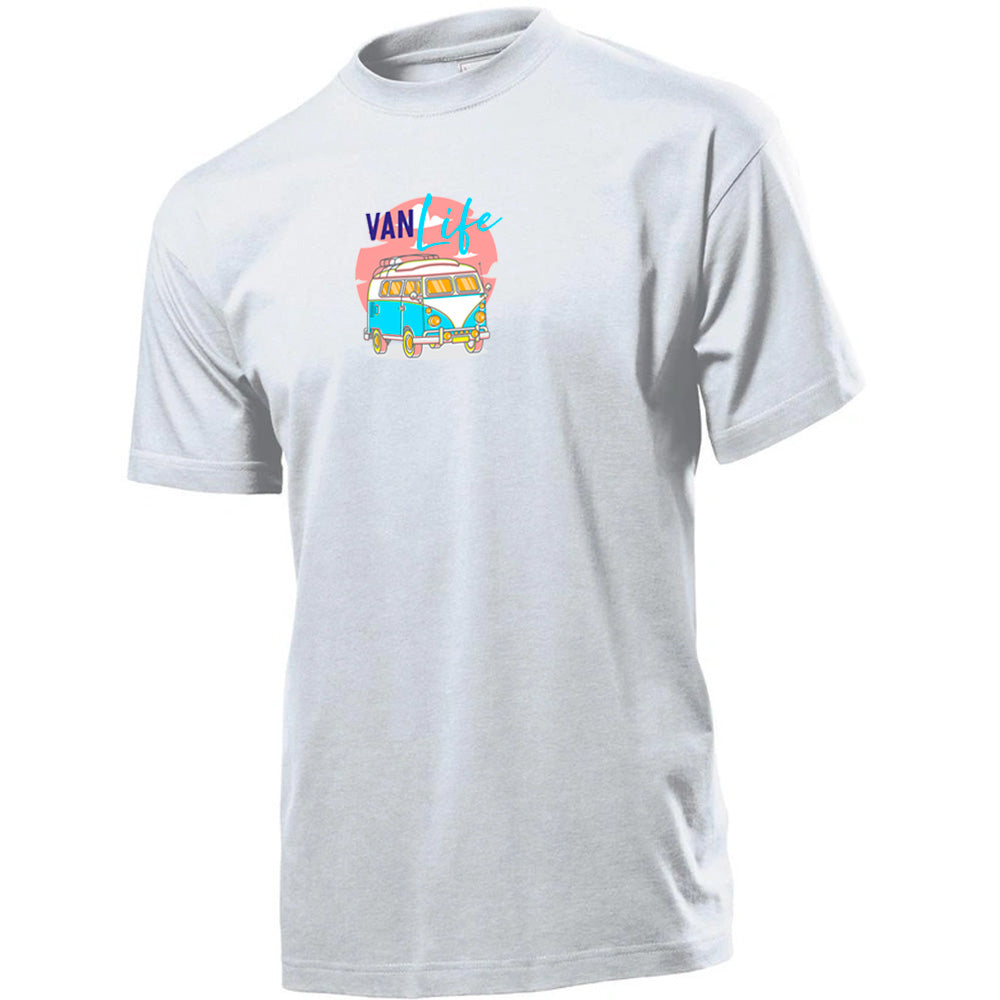 Premium Unisex Crew Neck Soft Cotton T-Shirt "Vanlife Neon" (Various colours & Sizes)