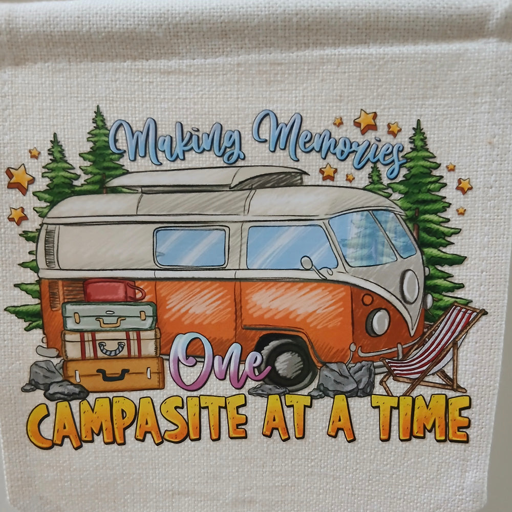 Linen Novelty Flag - "Making Memories One campasite at a time"