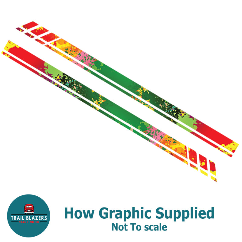 Paint Splat Coloured Speed Style Designer stripes - various options - Any Vehicle