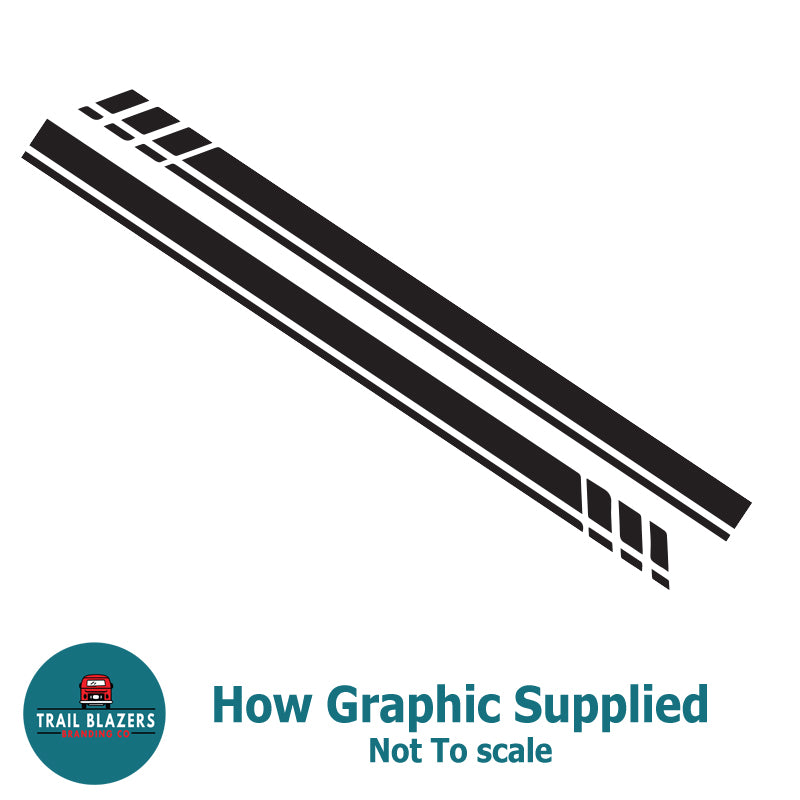 Twin speed stripe, van stripe, graphic or decal in a plain colour. (2 lengths available)