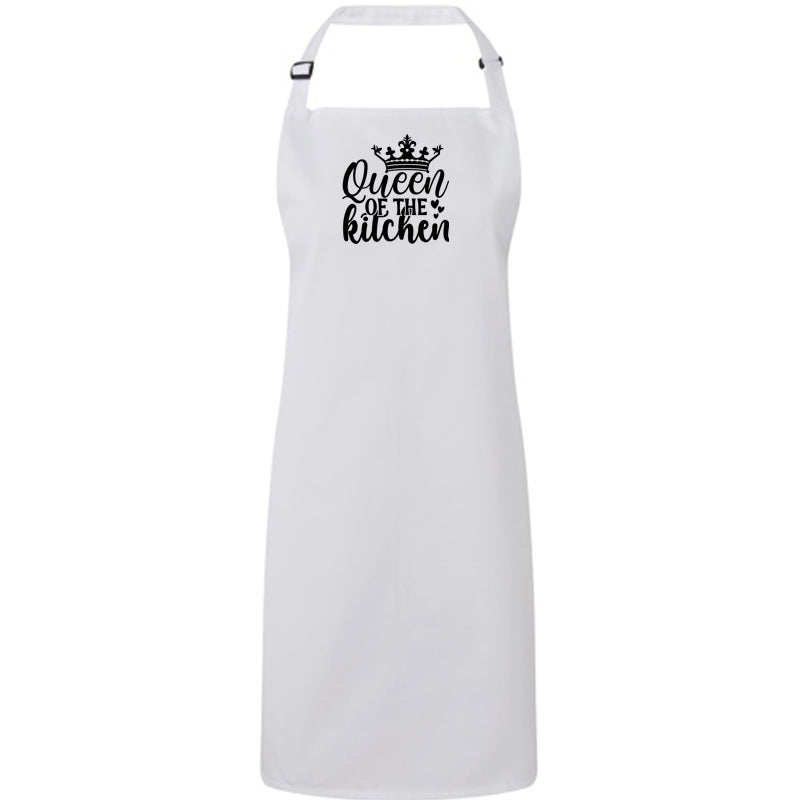 Fun Adjustable Apron with Silly message on the Front - Various Colours - "Queen Of The Kitchen"