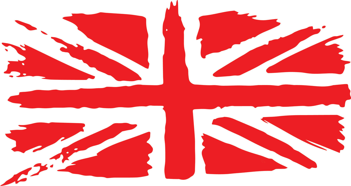 Big Messy Union Jack Flag Bonnet Or Rear Graphic - Colour Options Available