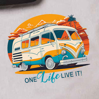 "Retro Van One Life Graphic" Unisex PRO RTX RX350 - Ultimate Comfort Pro Hoodie with Brushed Fleece (Various Sizes)