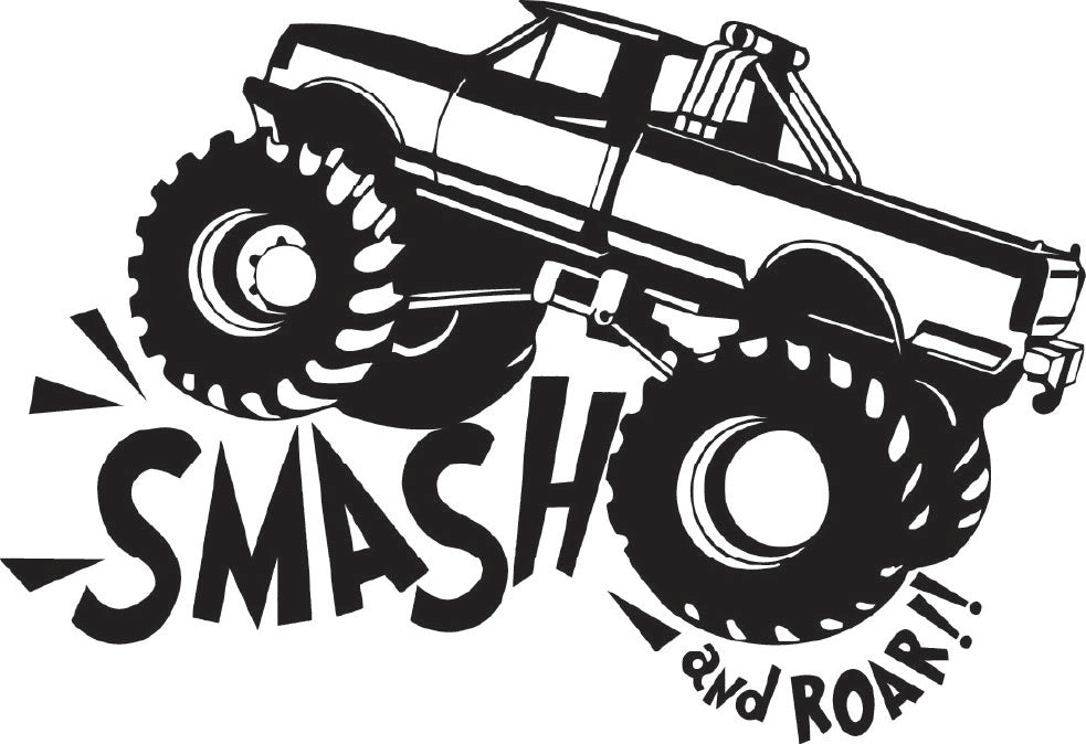"Smash & Roar Monster Truck "Sticker ideal for any vehicle x1off (2 size options available)