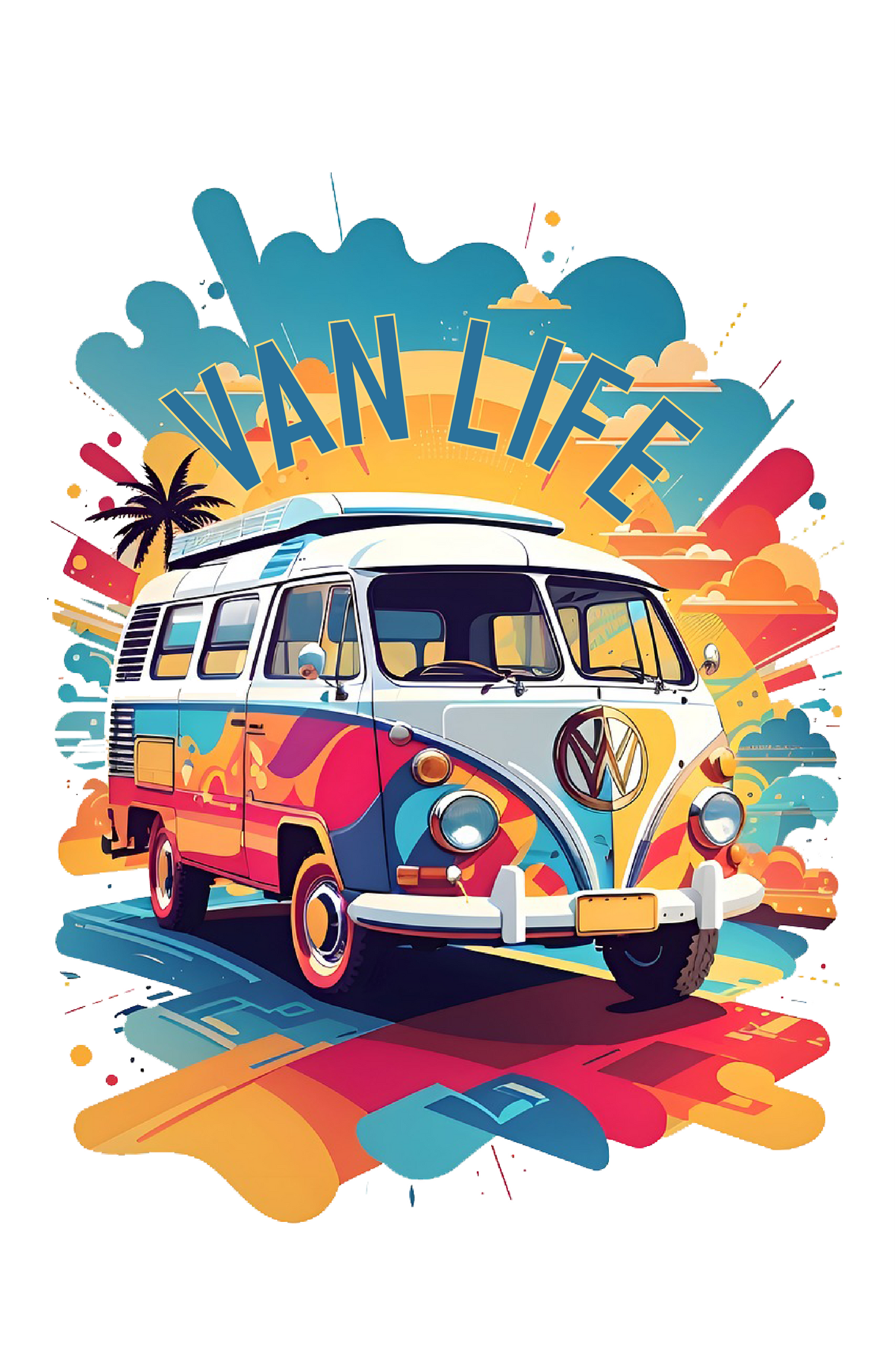 T-Shirt: Unisex "Van Life Splash Graphic" T shirt (Various sizes & colours available)