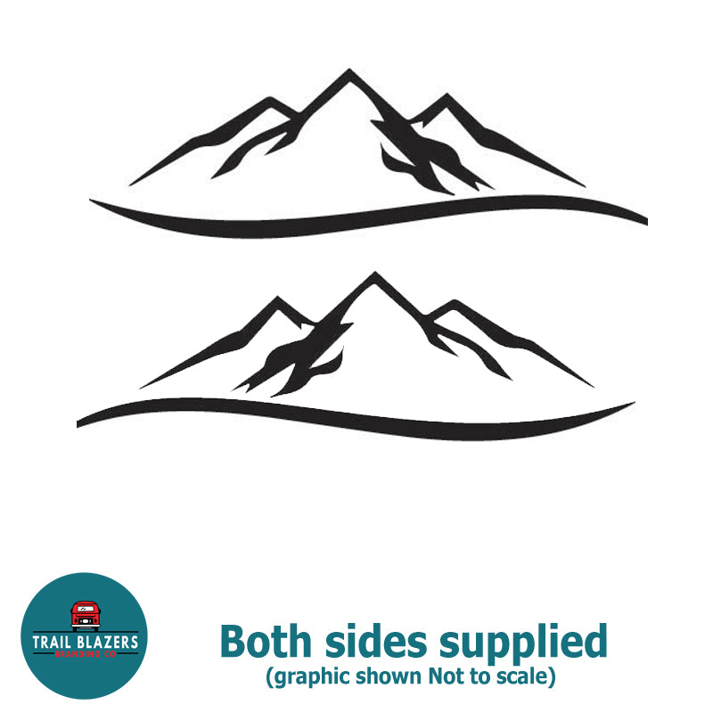 Mountain Swish Camper Vinyl Vehicle Graphic x2 off (3 lengths available)
