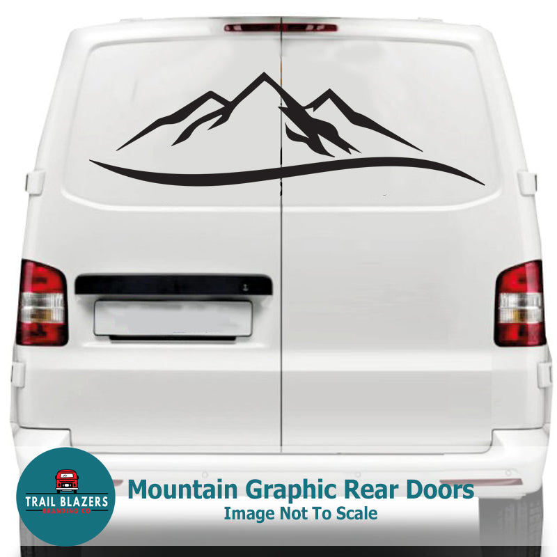 Mountain Swish Camper Vinyl Vehicle Graphic x2 off (3 lengths available)