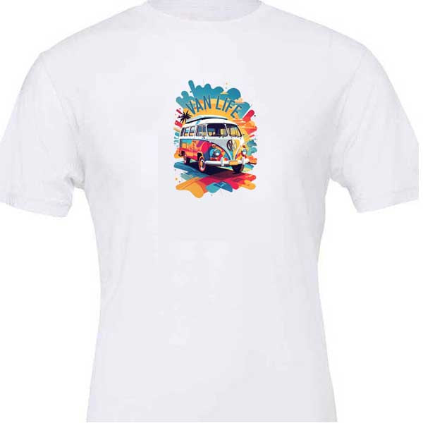 T-Shirt: Unisex "Van Life Splash Graphic" T shirt (Various sizes & colours available)