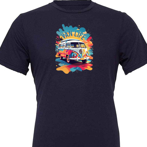 T-Shirt: Unisex "Van Life Splash Graphic" T shirt (Various sizes & colours available)