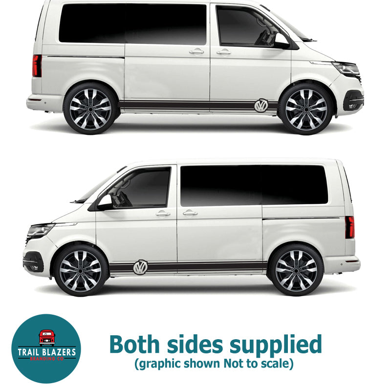 Swish VW Camper, van stripe, graphic or decal in a plain colour. (2 lengths available)