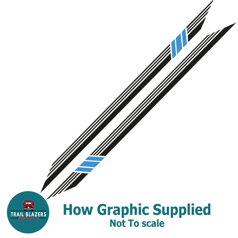Twin speed stripe with Flash coloured stripe ideal for any vehicle