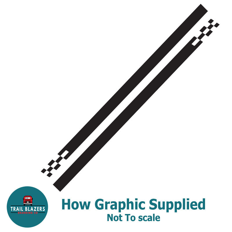 Plain Cube Vehicle Stripes - 2 Sizes Available - Suitable For Most Vehicles