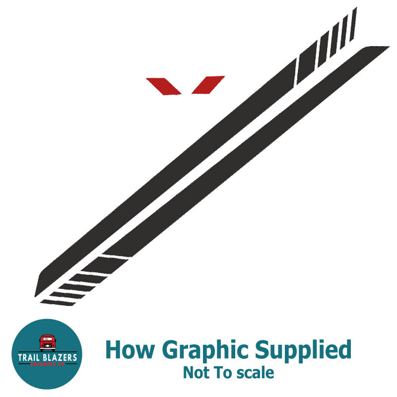 Tapered 2 colour speed stripe - both sides supplied - Suitable for most vehicles