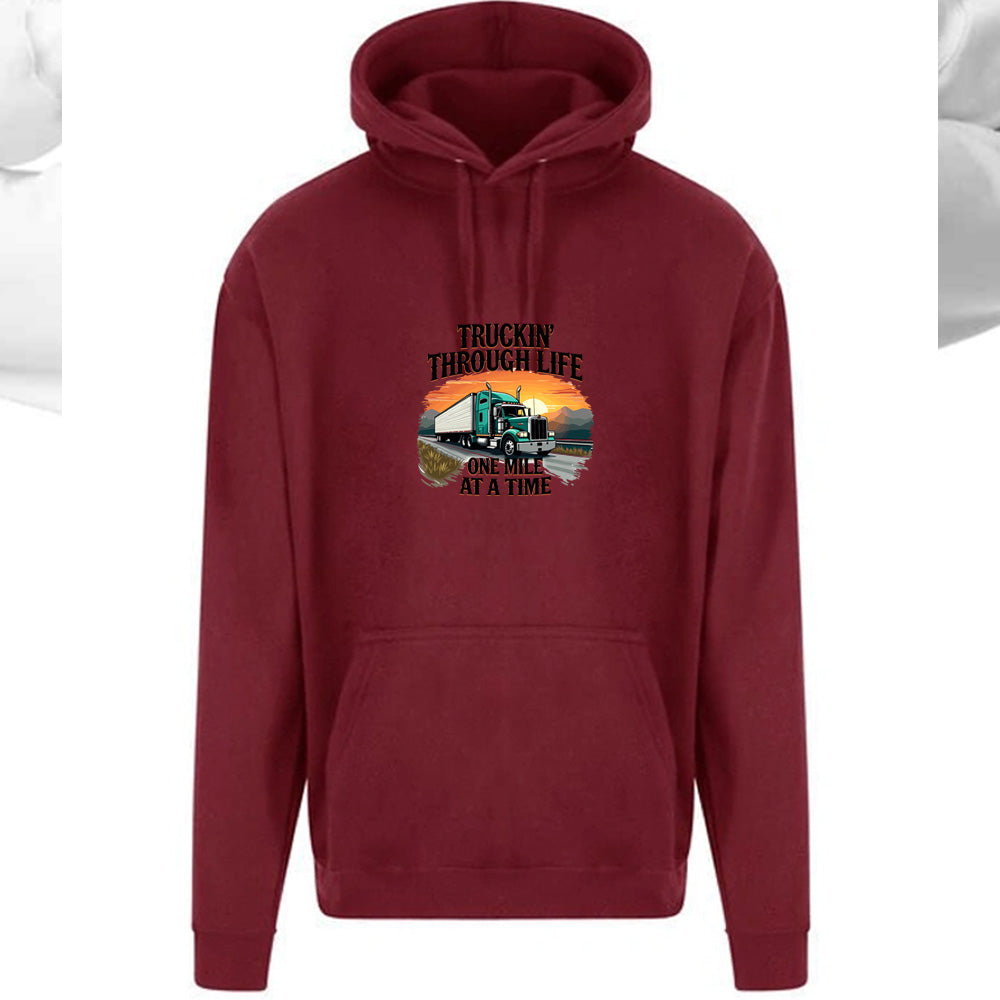 Unisex PRO RTX RX350 - Ultimate Comfort Pro Hoodie with Brushed Fleece with "Truckin Through Life Hoody" Graphic (Various Sizes)