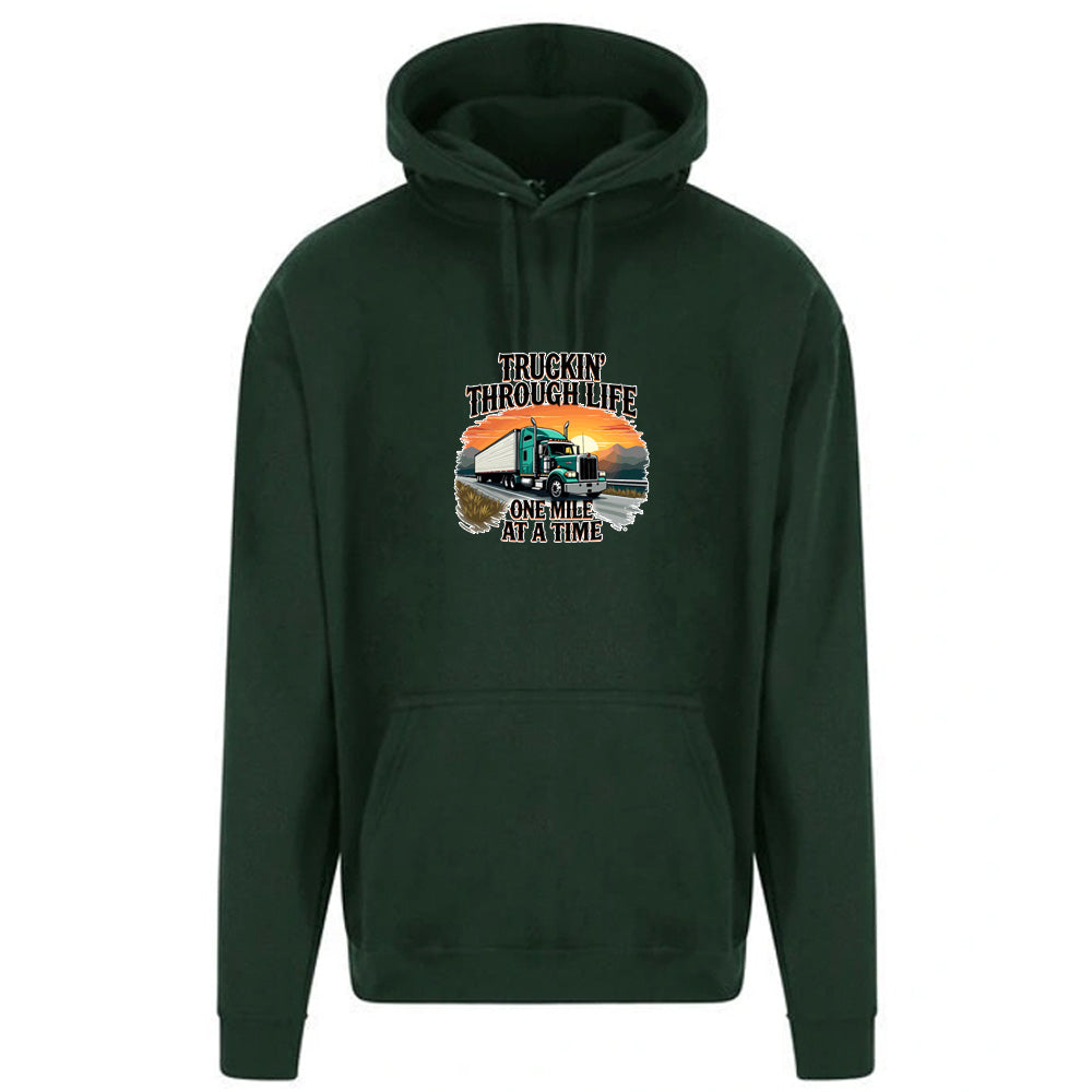 Unisex PRO RTX RX350 - Ultimate Comfort Pro Hoodie with Brushed Fleece with "Truckin Through Life Hoody" Graphic (Various Sizes)