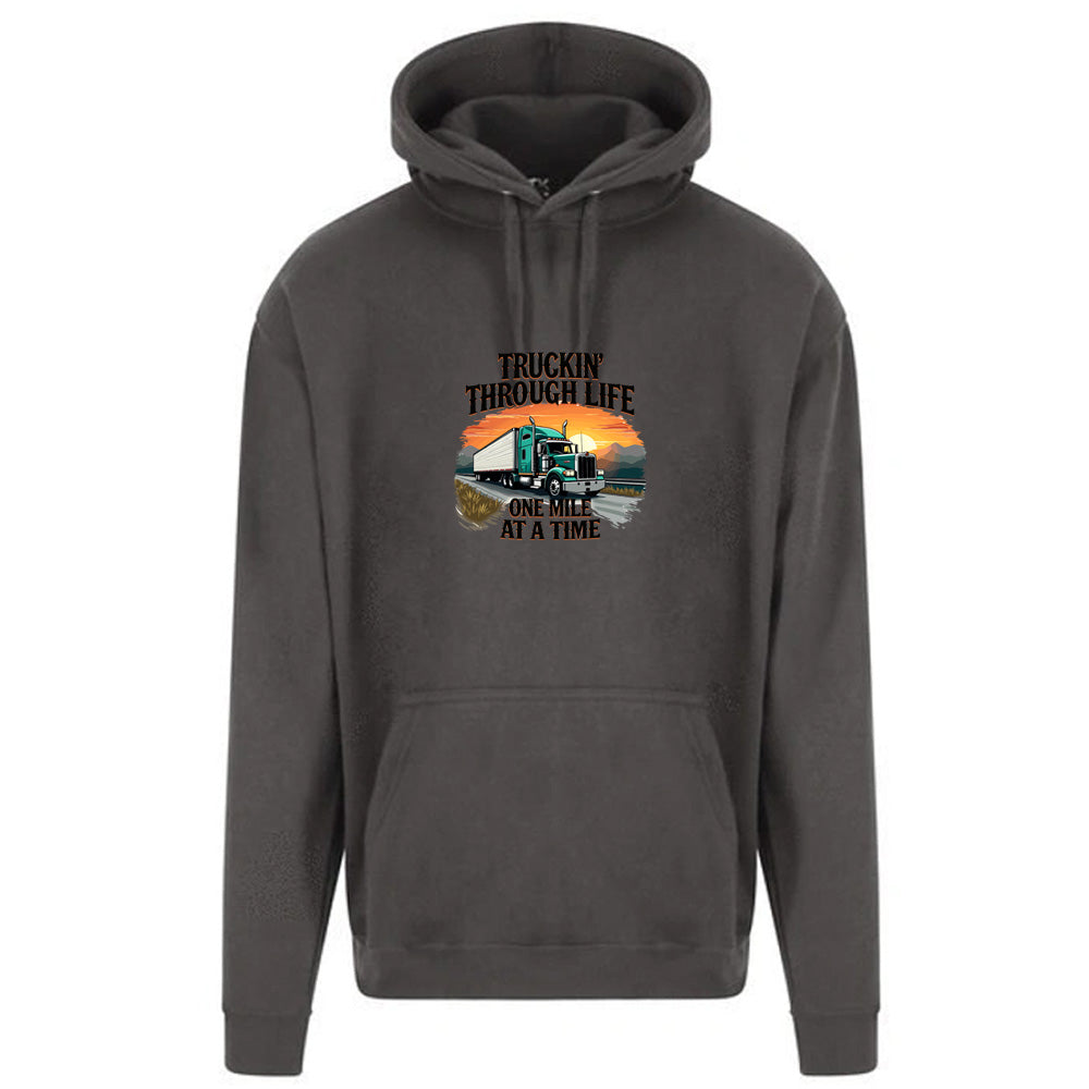 Unisex PRO RTX RX350 - Ultimate Comfort Pro Hoodie with Brushed Fleece with "Truckin Through Life Hoody" Graphic (Various Sizes)