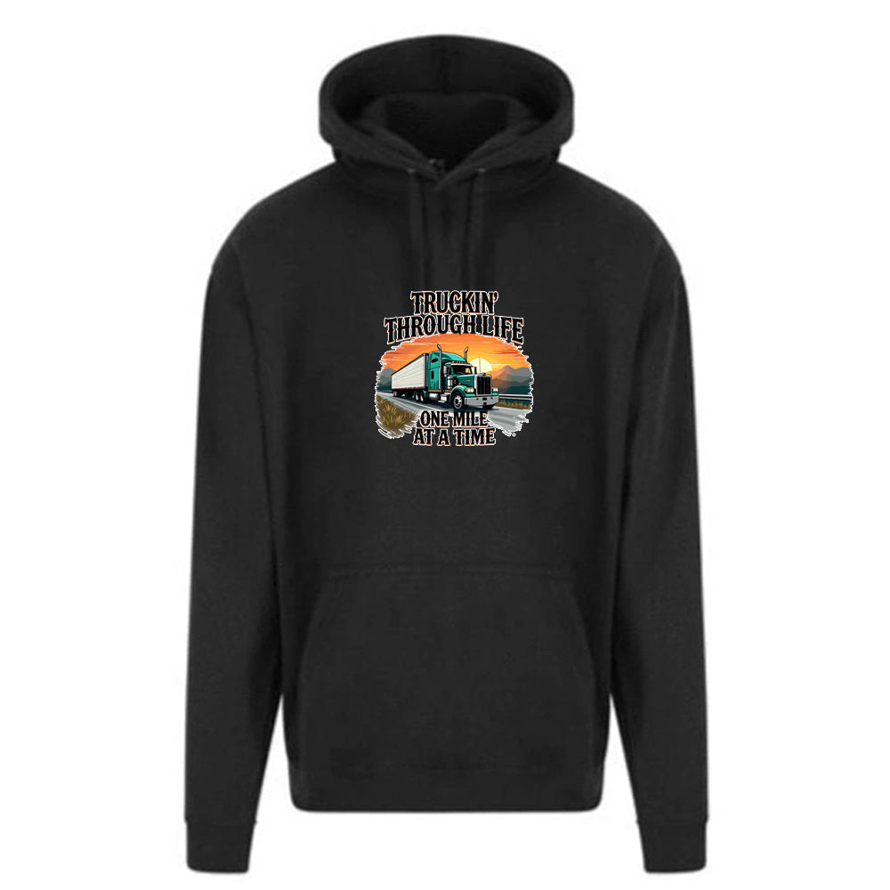 Unisex PRO RTX RX350 - Ultimate Comfort Pro Hoodie with Brushed Fleece with "Truckin Through Life Hoody" Graphic (Various Sizes)