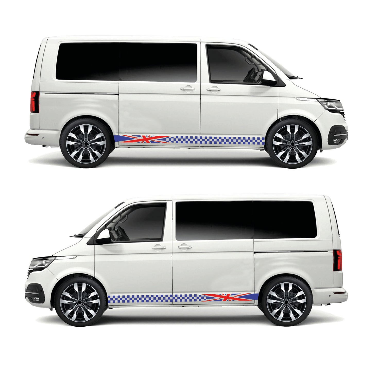 Camper Van Union Jack Checkered side stripes (2 sizes available)