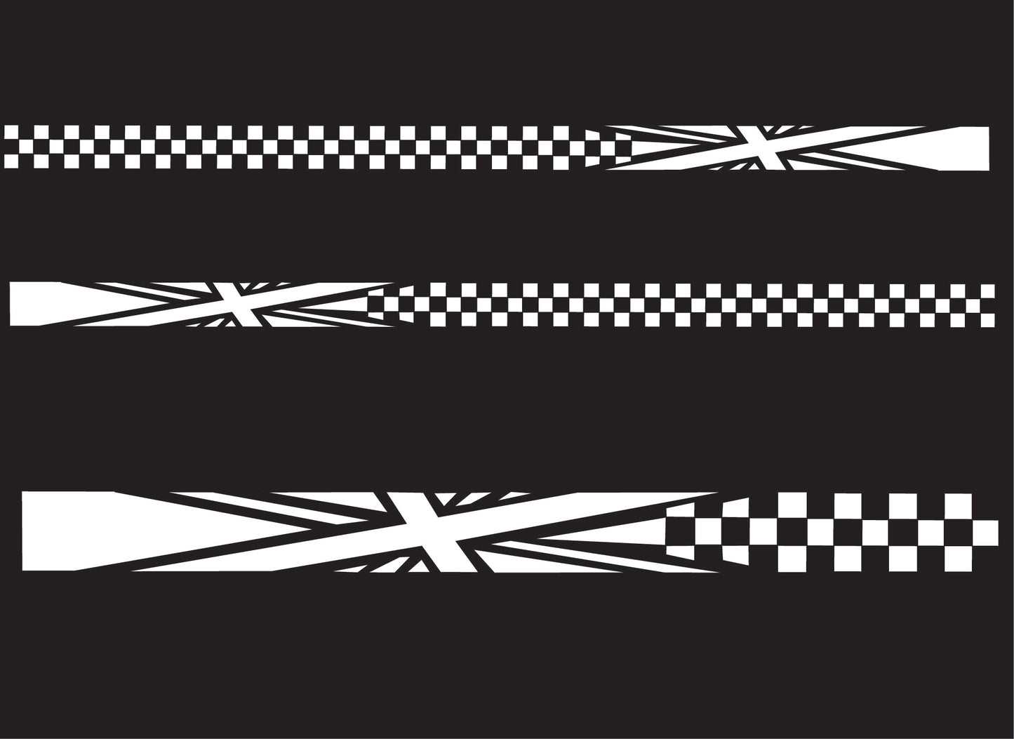 Camper Van | Van | Car| Union Jack Checkered Stripes Pair (2 sizes available Various Colours)
