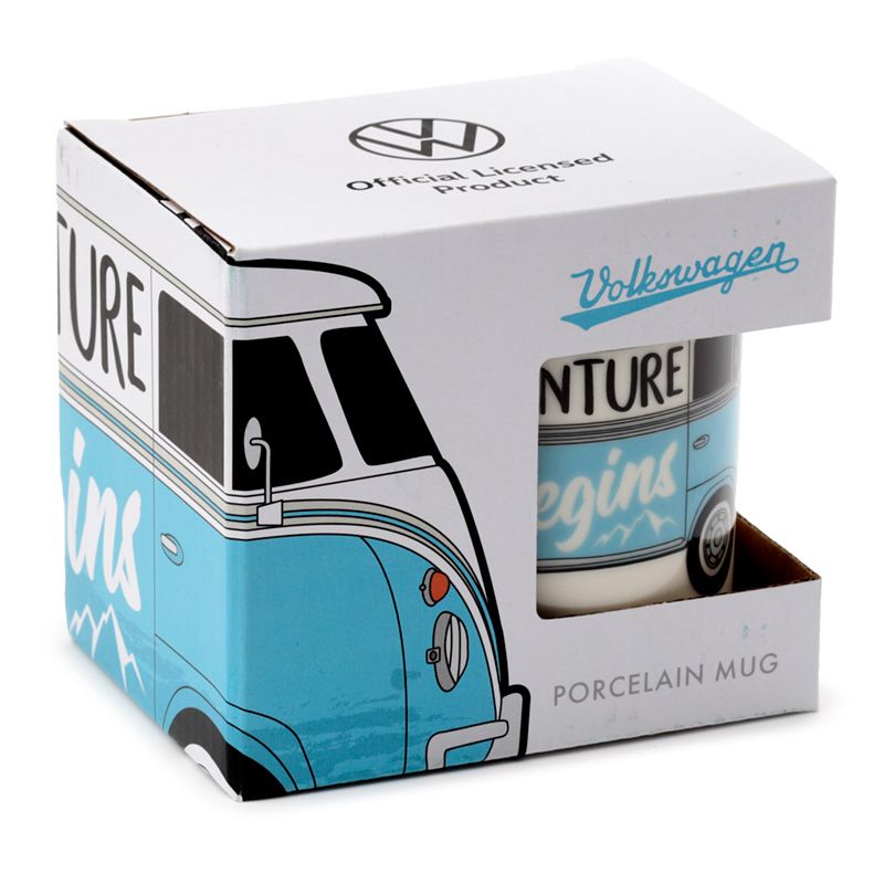 Volkswagen VW T1 Camper Bus Surf Begins Porcelain Mug In a Box