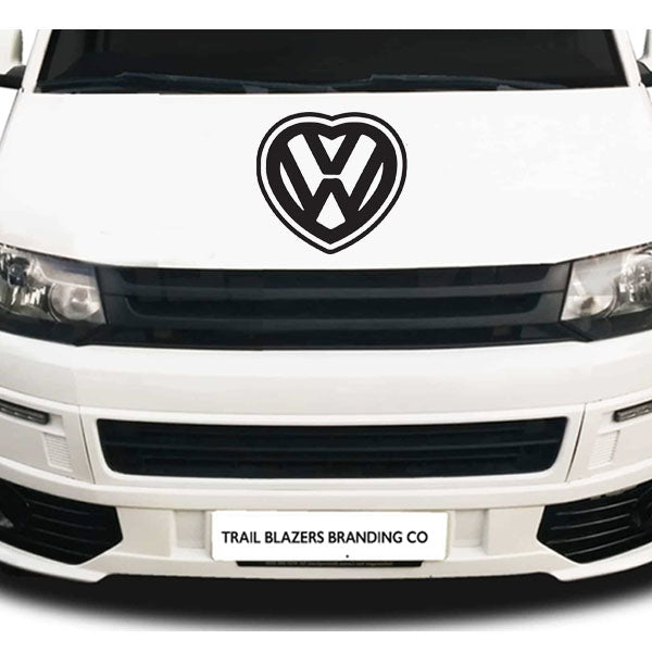 Vw Heart Logo Vehicle Graphic 400mm /15" diam ideal for bonnet, rear or side panels
