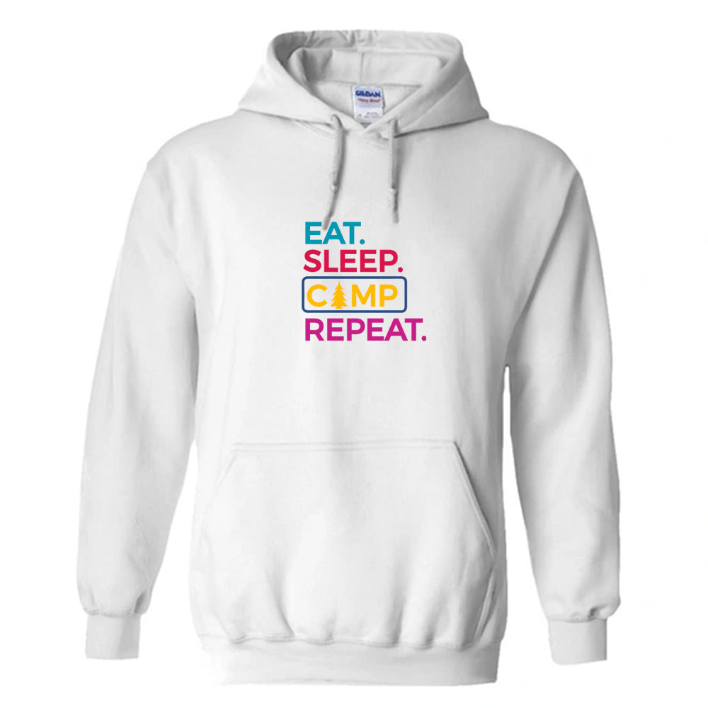 Unisex PRO RTX RX350 - Ultimate Comfort Pro Hoodie with Brushed Fleece with "Eat Sleep Camp Repeat" Graphic (Various Sizes)
